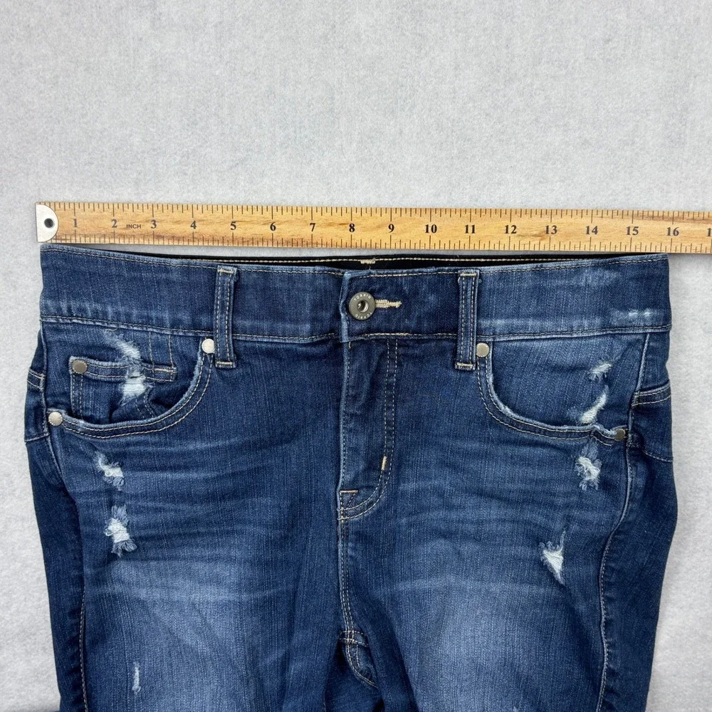 Torrid Womens 10 Medium Wash Distressed Crop Bombshell Skinny Jeans 14468829